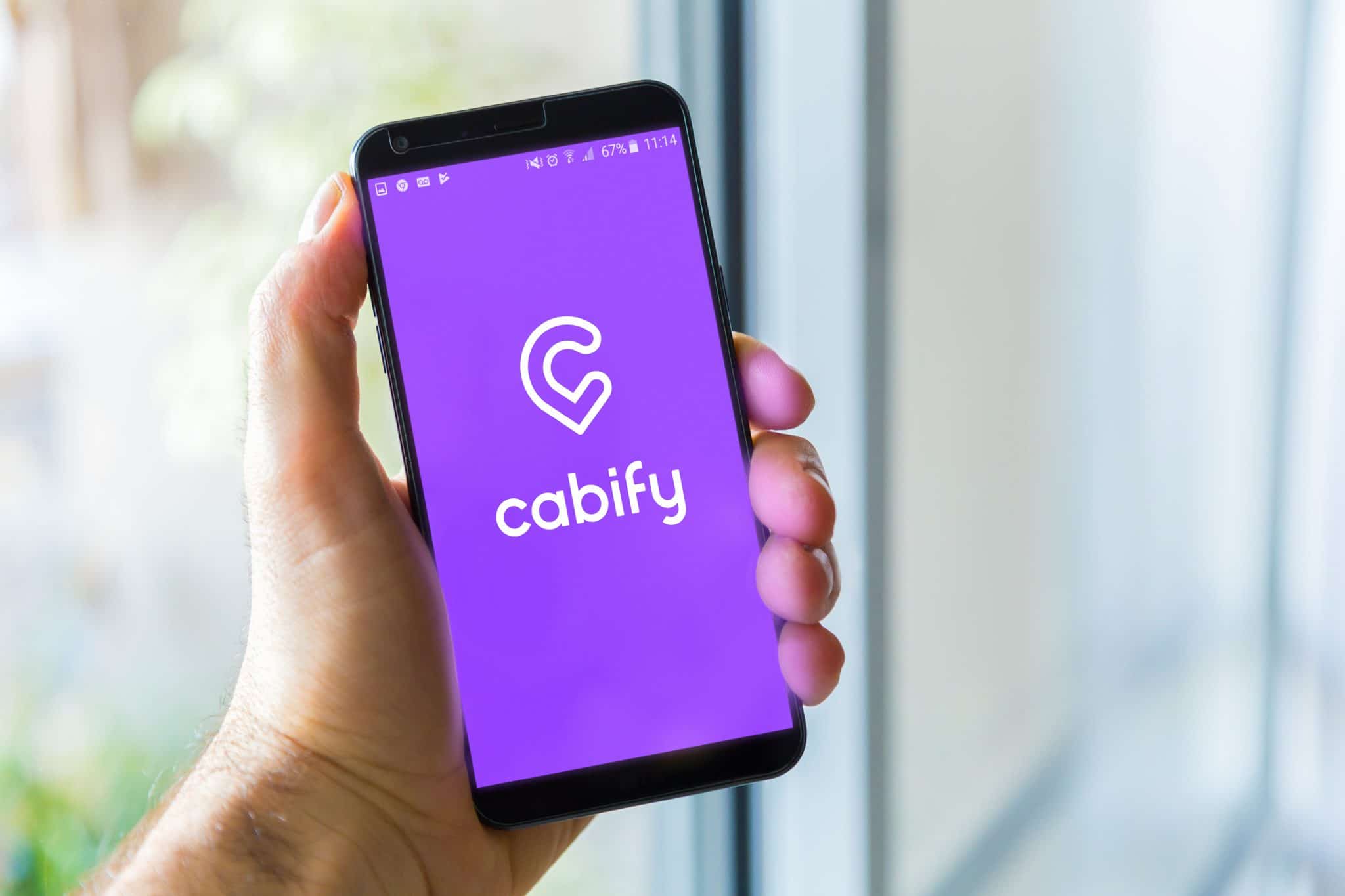 Aplicativo Cabify em smartphone