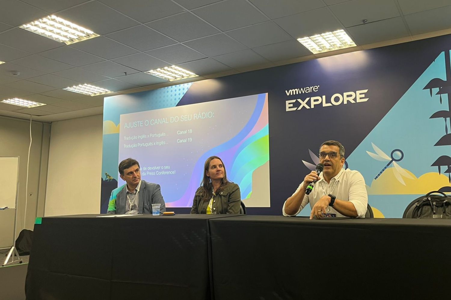 André Andreolli, Amanda Blevins e José Duarte, da VMware