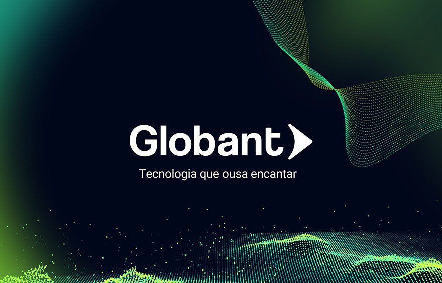Logotipo da Globant com a frase: Tecnologia que ousa encantar
