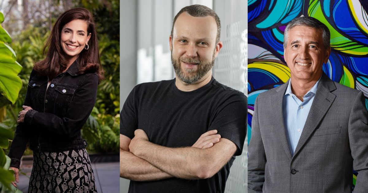 Vote no seu CEO favorito para o prêmio ‘Executivo de TI do Ano – Indústria’ 4 Adriana Aroulho, Dennis Herszkowicz e Marco Stefanini Fotos: Divulgação